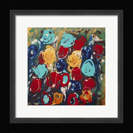 Framed Abstract Flowers 3 - Canvas 2 Print