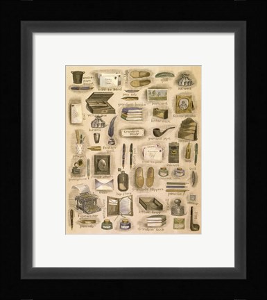 Framed Grandpas Pipe &amp; Slippers Print