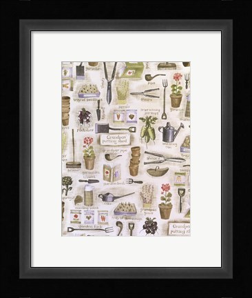 Framed Daisies &amp; Seed Packets Print