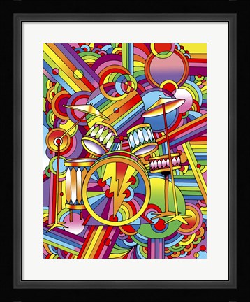 Framed Pop Art Drums Print