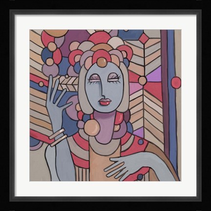 Framed Pop Deco Lady 512 Print