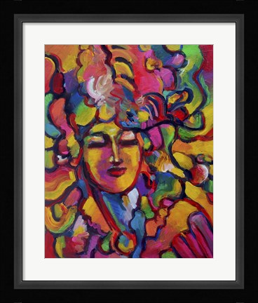 Framed Mardi Gras Lady 6151 Print
