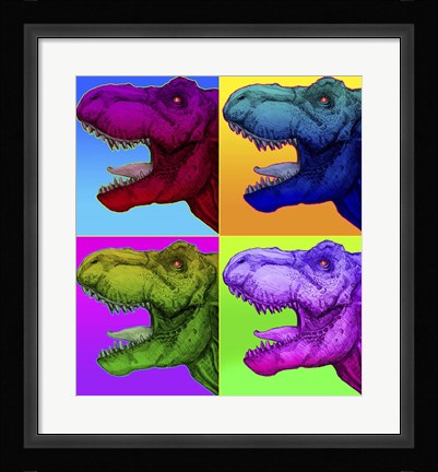 Framed Pop Art Dinosaurs 1 Print