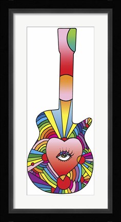 Framed Guitar Eye Heart Print