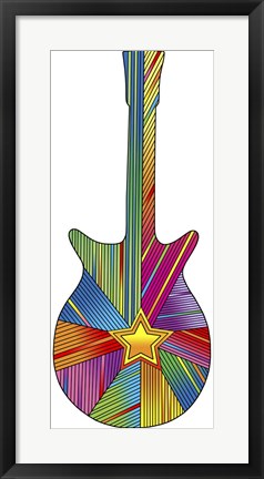 Framed Pop Art Guitar Star Print