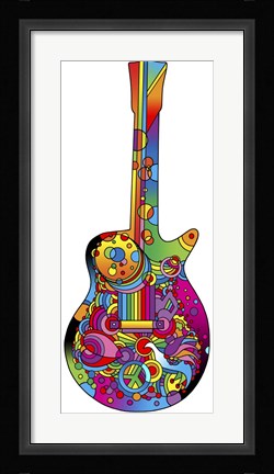 Framed Guitar 1 Print