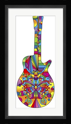 Framed Pop Art Guitar Butterfly Print