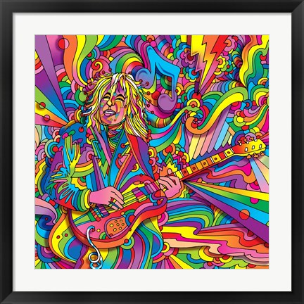 Framed Guitar Player 715 Print