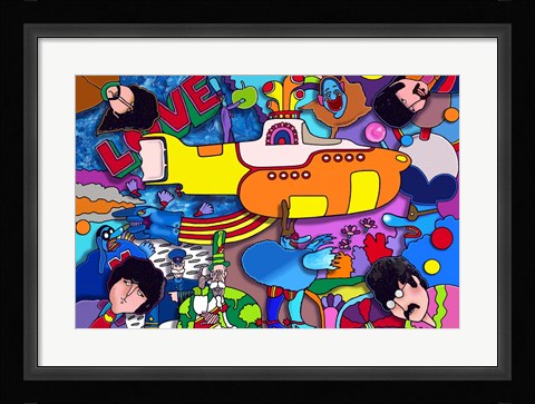 Framed Beatles Yellow Sub Print