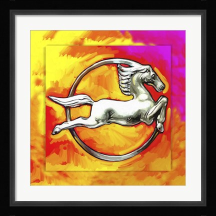 Framed Pop Art Deco Horse Circle Print