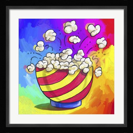 Framed Pop Art Popcorn Bowl Print