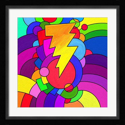 Framed Pop Art Lightening Bolt Print