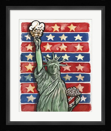 Framed Popcorn Statue Of Liberty Print