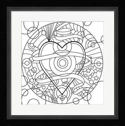 Framed Heart Ribbons Print