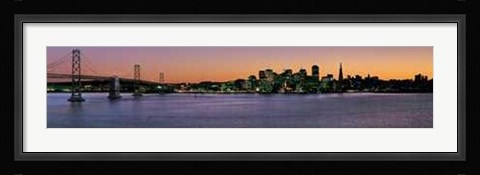 Framed Skyline at Dusk Print
