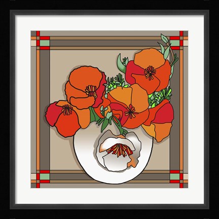 Framed Poppy Bowl Print