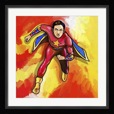 Framed Pop Art Mr Superhero Print