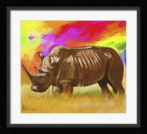 Framed Rhino 2 Print