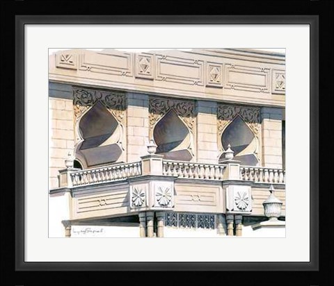 Framed Sunlit Arches, Arabia Print