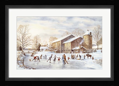 Framed Skating Party Print