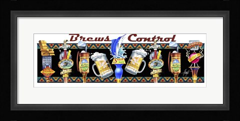 Framed Beer Taps Print