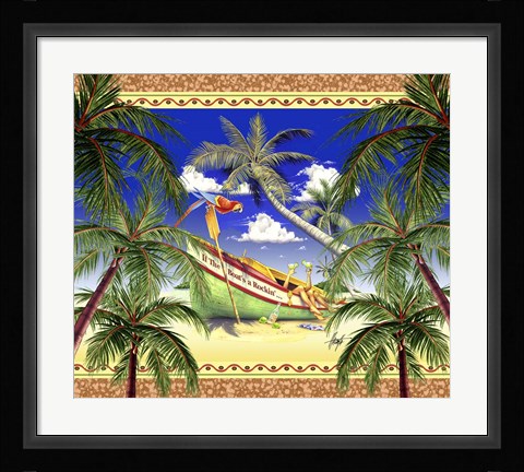 Framed Boat Toast Motif Print