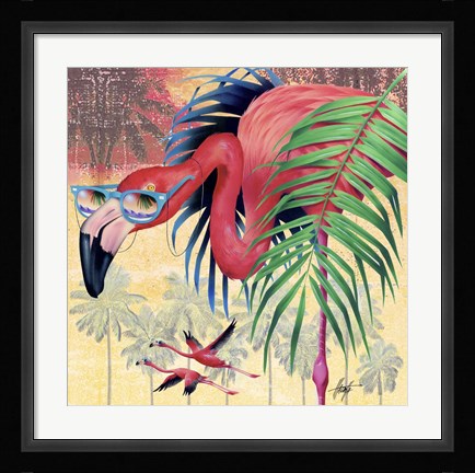 Framed Cool Flamingoes Print