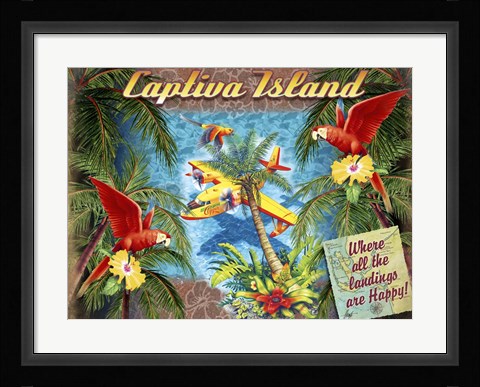 Framed Parrot Palm Clipper Print