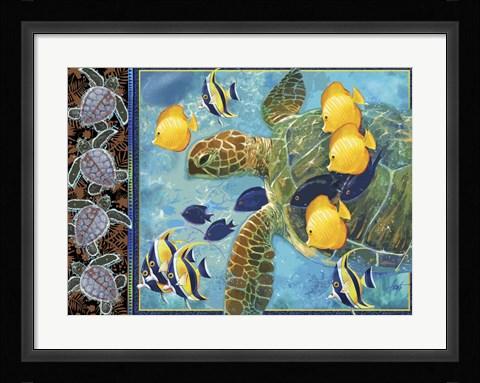 Framed Turtle Hatchlings Print
