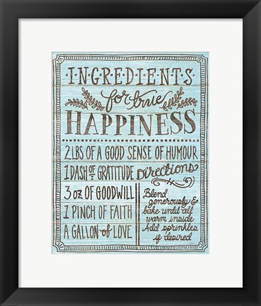 Framed Ingredients for Life II Blue Print