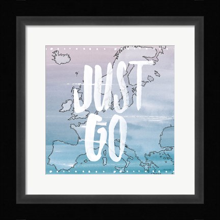 Framed World Traveler Just Go Print