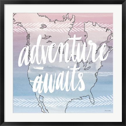 Framed World Traveler Adventure Awaits Print