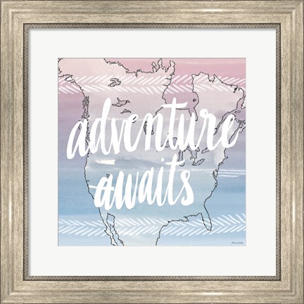 Framed World Traveler Adventure Awaits Print