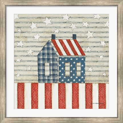 Framed Americana Quilt V Print