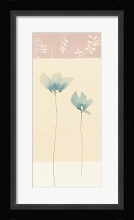 Framed Fleurs Bleues et Ornements I Print