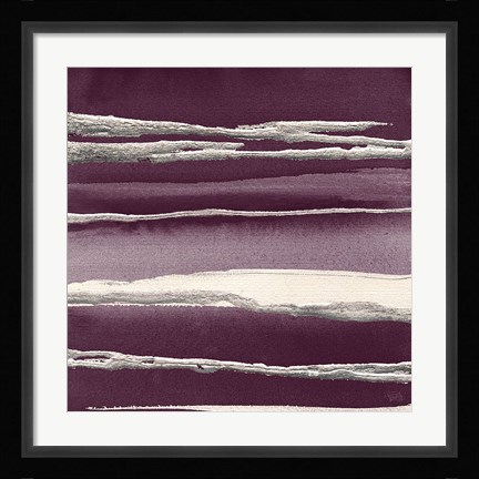 Framed Silver Rose I Purple Print