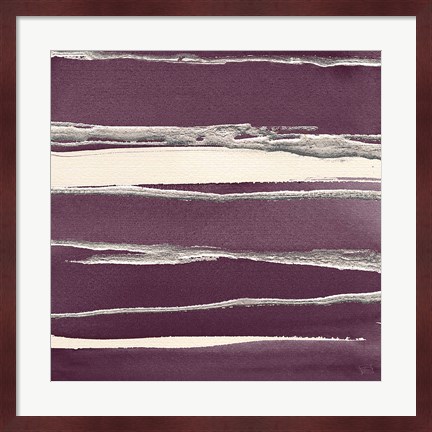 Framed Silver Rose II Purple Print