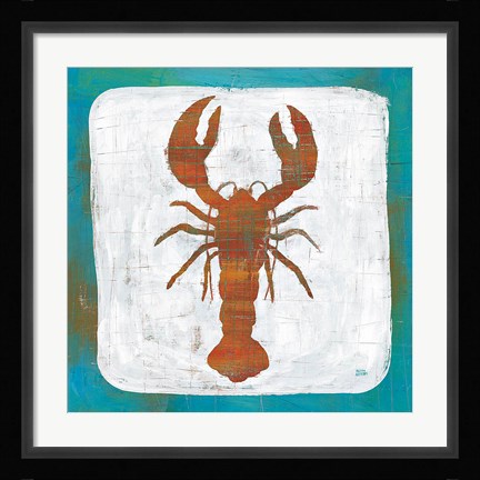 Framed Ahoy II Red Blue Print