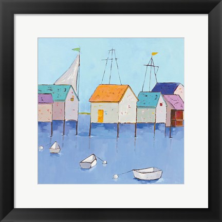 Framed Boat House Row Print