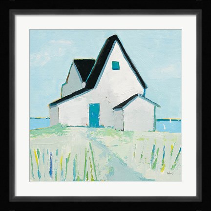 Framed Cottage by the Sea Print