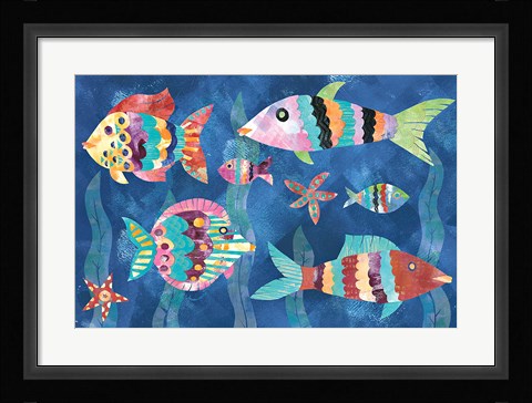Framed Boho Reef Fish III Print