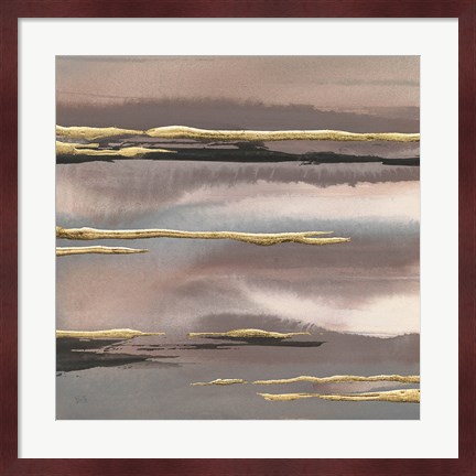 Framed Gilded Morning Fog I Gold Print