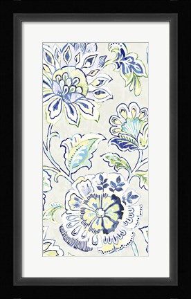 Framed Ceylon Gardens VII Indigo Print