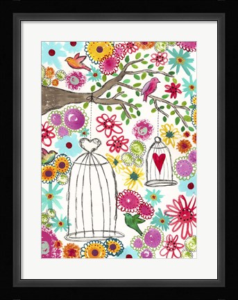 Framed Birds In Paradise - Watercolor Print