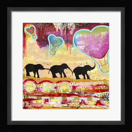 Framed Elephant Walk Print