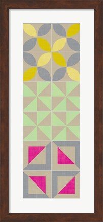Framed Elementary Tile Panel I Print