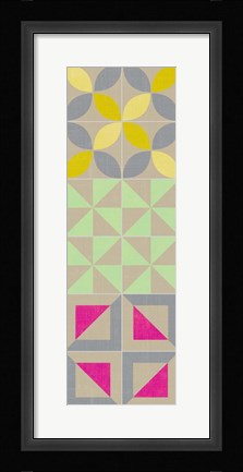 Framed Elementary Tile Panel I Print