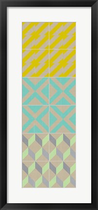 Framed Elementary Tile Panel III Print