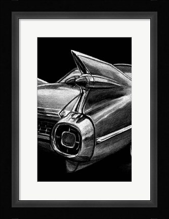 Framed Retro Fins I Print