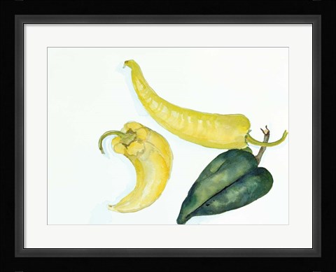 Framed Peppers Hot and Cool Print